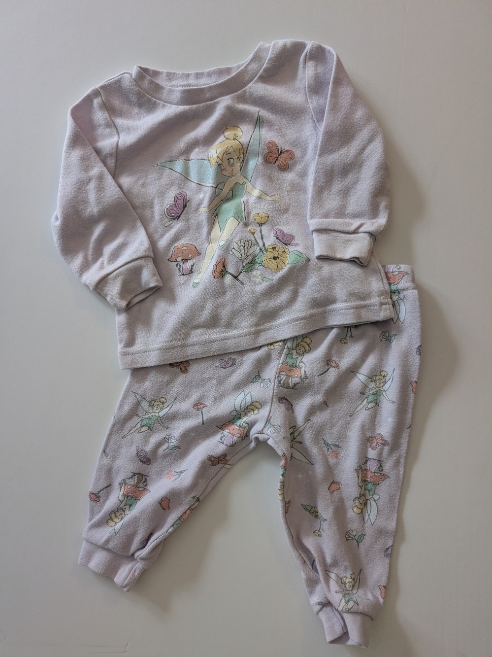 2/$15 💙 Disney Tinkerbell Pajama Set 6-12M.